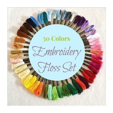 Embroidery Floss, Embroidery Thread, Set of 50 Colors