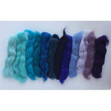 12 Blue Tones Color Set - Wool Top-Pre-Packaged Wool Sets-Acorns & Twigs-Acorns & Twigs
