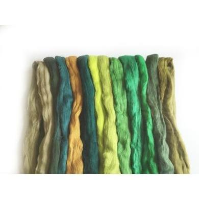 12 oz Green Tones Merino Top-Pre-Packaged Wool Sets-Acorns & Twigs-Acorns & Twigs