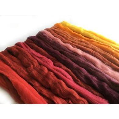 12 oz Red & Orange Tones Merino Top-Pre-Packaged Wool Sets-Acorns & Twigs-Acorns & Twigs
