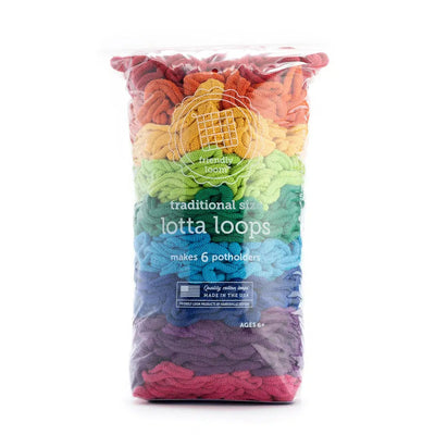 7" Rainbow (Traditional Size) Lotta Loops by Friendly Loom™ - Makes 6 potholders-Weaving-Friendly Loom-Acorns & Twigs