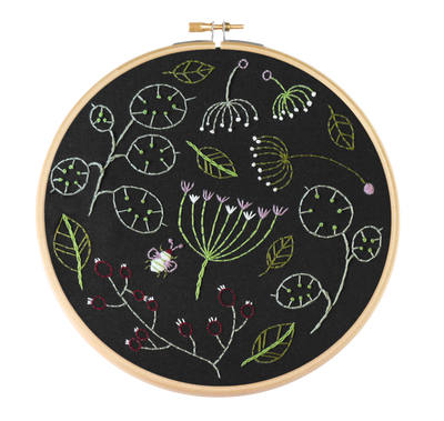 Black Seedhead Spray Embroidery Kit-Embroidery-Hawthorn Handmade-Acorns & Twigs