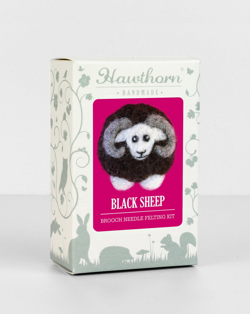 Black Sheep Brooch Needle Felting Kit-Needle Felting-Hawthorn Handmade-Acorns & Twigs