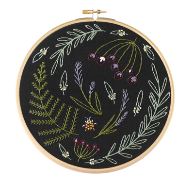 Black Wildwood Embroidery Kit-Embroidery-Hawthorn Handmade-Acorns & Twigs