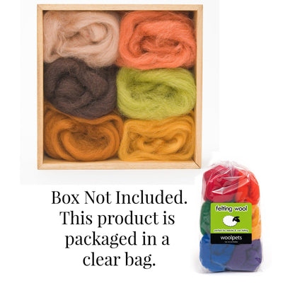 Earth Corriedale Wool Roving - 6 Pack Assorted-Pre-Packaged Wool Sets-WoolPets-Acorns & Twigs