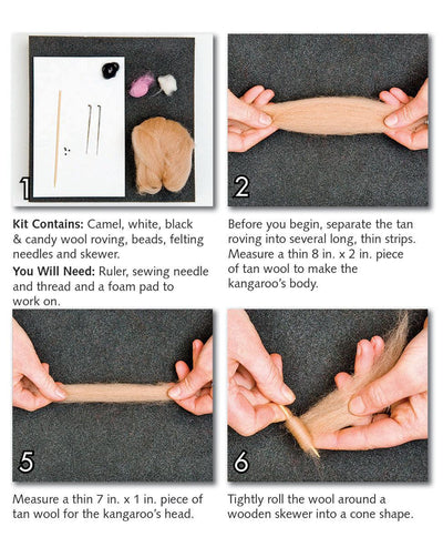 Kangaroo Needle Felting Kit - Intermediate-Needle Felting-WoolPets-Acorns & Twigs