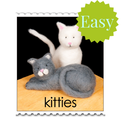 Kitties Needle Felting Kit - EASY-Needle Felting-WoolPets-Acorns & Twigs