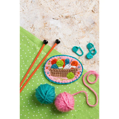 Knitting Basket - Felt Craft Brooch Kit-Felt Craft-Hawthorn Handmade-Acorns & Twigs