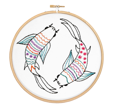 Koi Carp Embroidery Kit-Embroidery-Hawthorn Handmade-Acorns & Twigs
