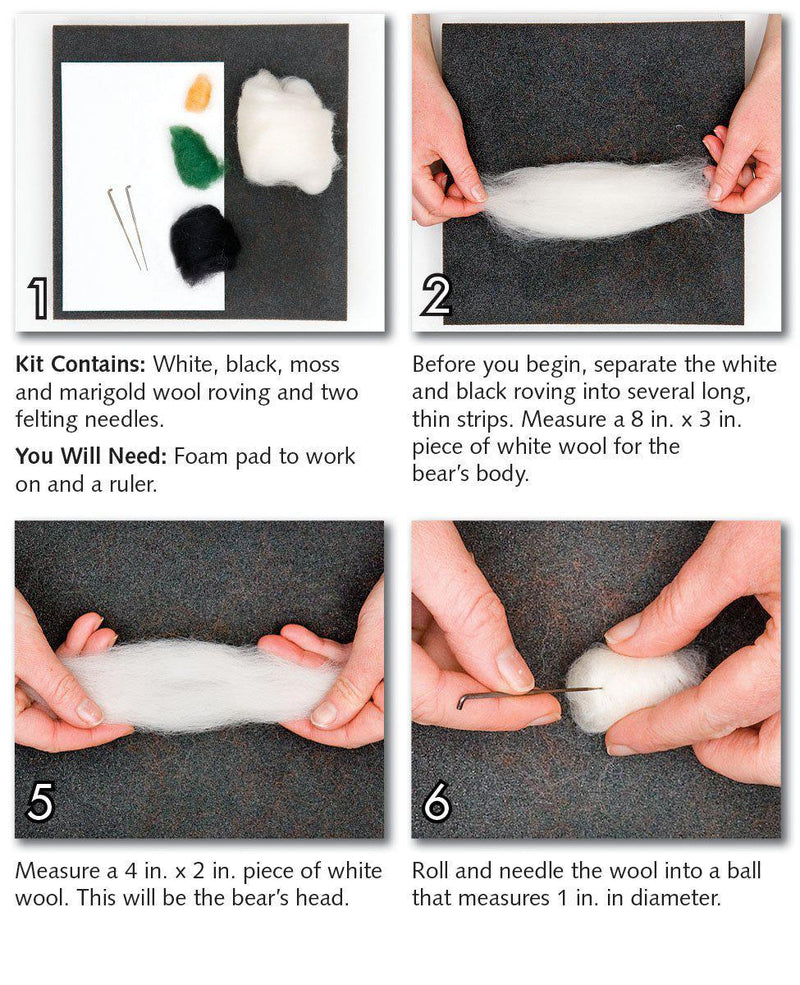 Panda Needle Felting Kit - Intermediate-Needle Felting-WoolPets-Acorns & Twigs