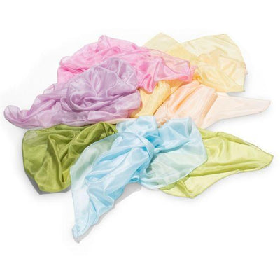 Plant-Dyed Silk Cloths 35.4 x 35.4" - Pastels Colors-Silk Cloths-Filges-Acorns & Twigs