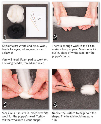Puppy Needle Felting Kit - Intermediate-Needle Felting-WoolPets-Acorns & Twigs