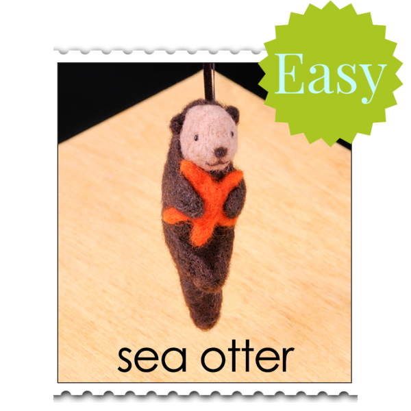 Sea Otter Needle Felting Kit - EASY-Needle Felting-WoolPets-Acorns & Twigs