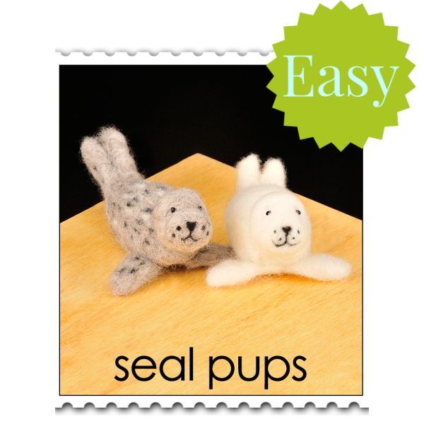Seal Pups Needle Felting Kit - EASY-Needle Felting-WoolPets-Acorns & Twigs
