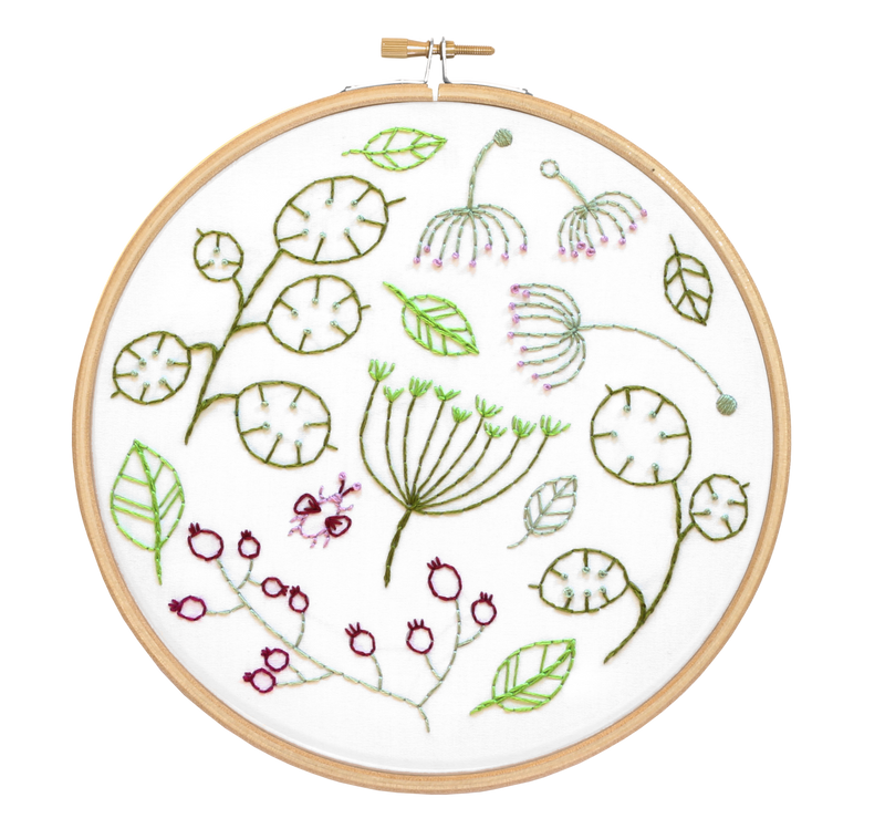Seedhead Spray Embroidery Kit-Embroidery-Hawthorn Handmade-Acorns & Twigs