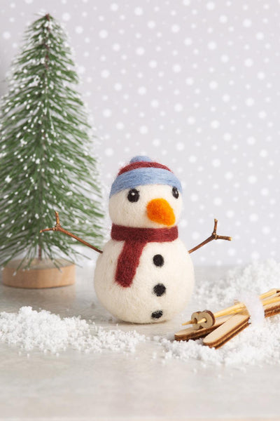 Snowman Mini Needle Felting Kit-Needle Felting-Hawthorn Handmade-Acorns & Twigs