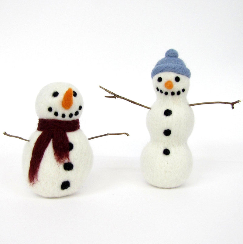 Snowmen Needle Felting Kit-Needle Felting-Hawthorn Handmade-Acorns & Twigs