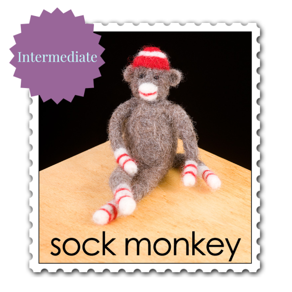 Sock Monkey Needle Felting Kit - Intermediate-Needle Felting-WoolPets-Acorns & Twigs