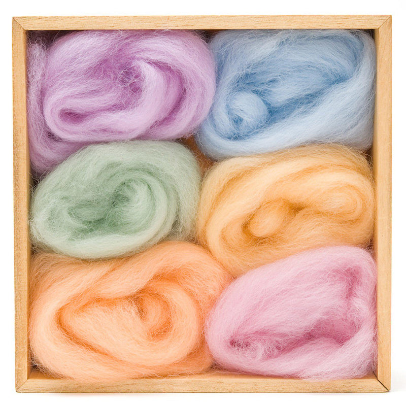 Spring Corriedale Wool Roving - 6 Pack Assorted-Pre-Packaged Wool Sets-WoolPets-Acorns & Twigs