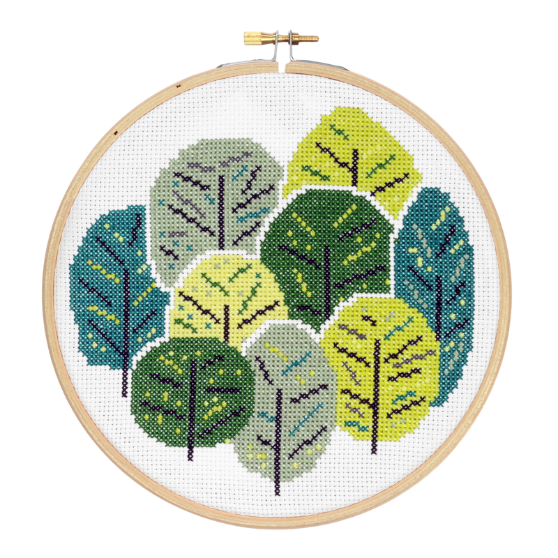 Summer Trees Cross Stitch Kit-Cross Stitch-Hawthorn Handmade-Acorns & Twigs