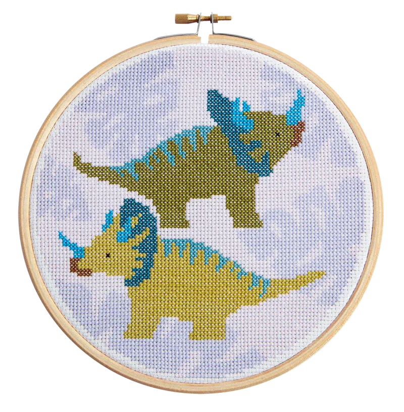 Triceratops Cross Stitch Kit-Cross Stitch-Hawthorn Handmade-Acorns & Twigs