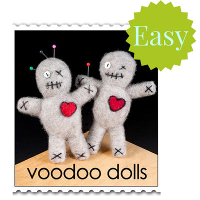 Voodoo Dolls Needle Felting Kit - EASY-Needle Felting-WoolPets-Acorns & Twigs